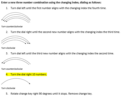 enter three number combination